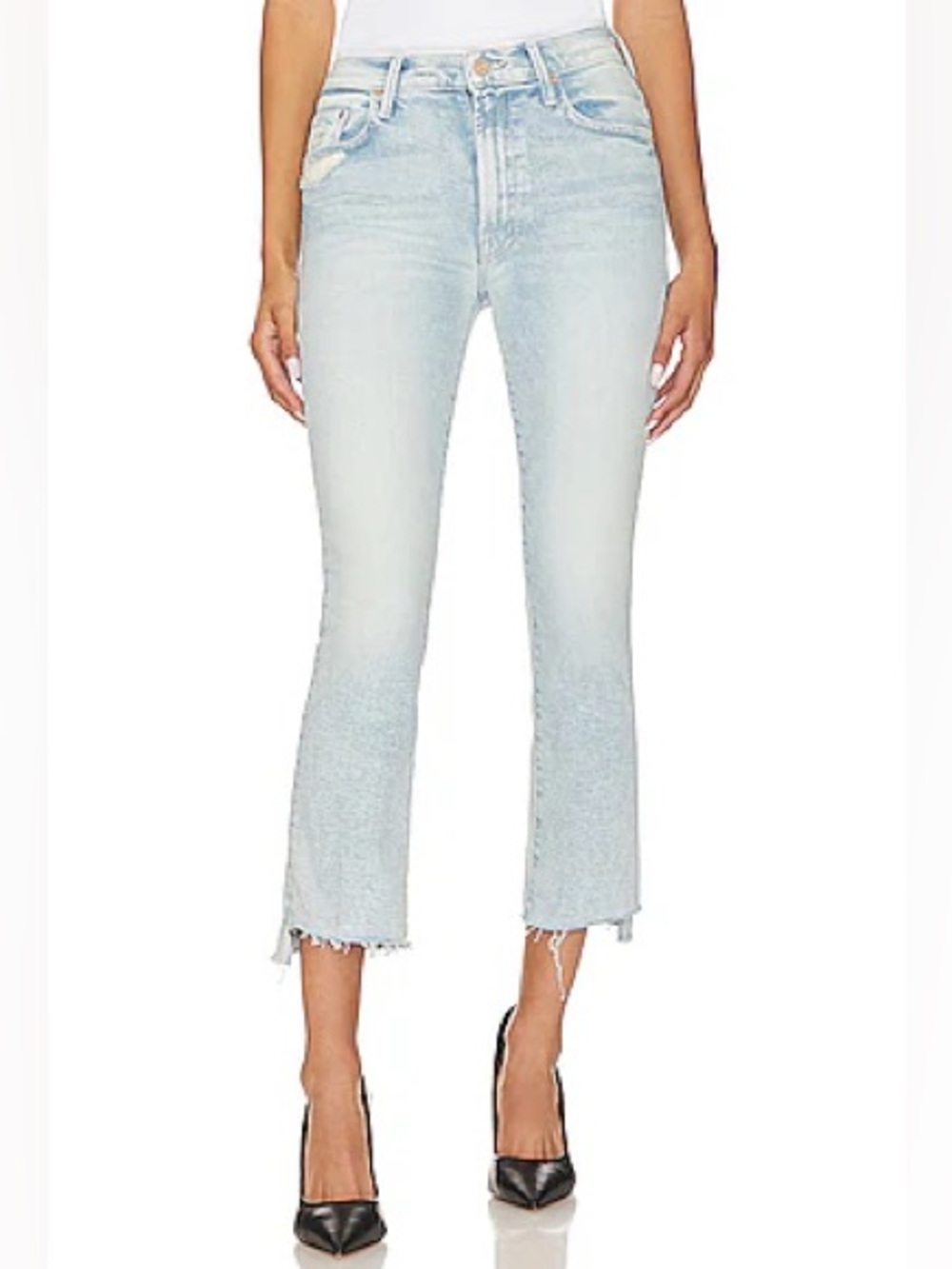 MOTHER CROPPED STEP FRAY INSIDER FLARED JEANS Color: Smooth Sailing 💕